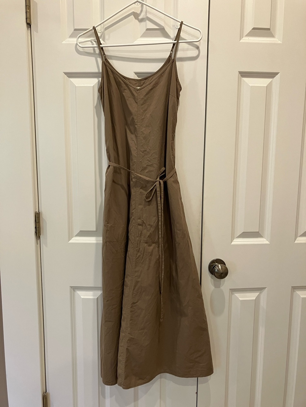 Buck Mason Mainstay Maxi Cotton Slip Dress with Tie Waist XS